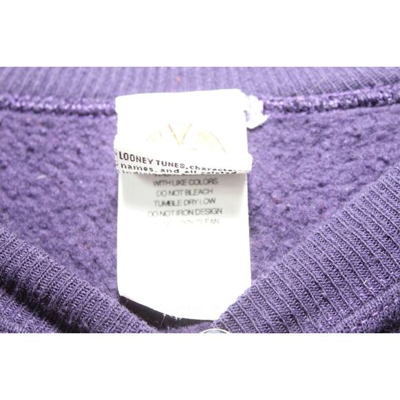 Vintage 1996 Marvin the Martian x Looney Tunes Crew Sweatshirt Purple XL H12289 - Picture 6 of 10